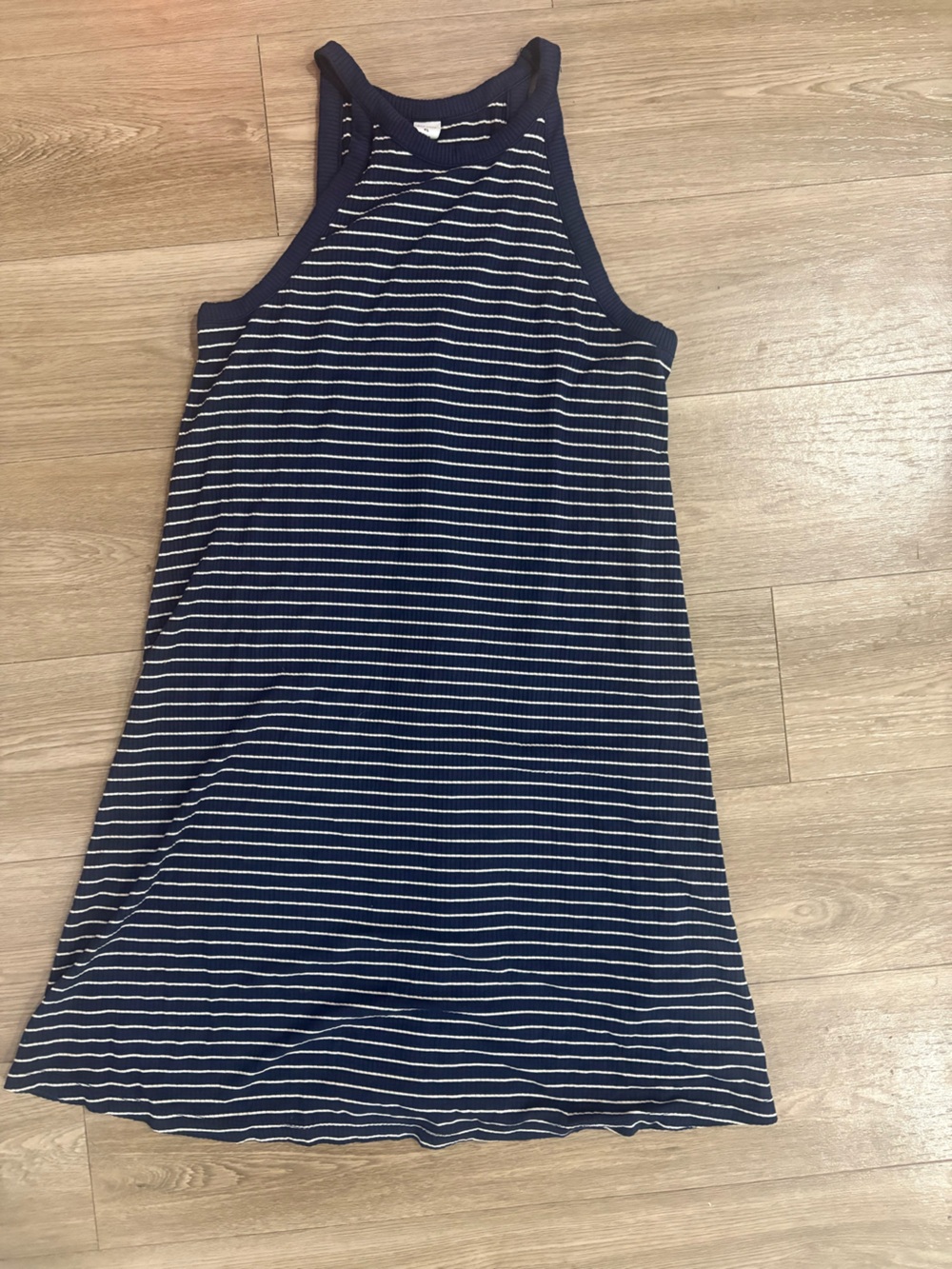 Old Navy Navy and White Striped Maxi Tank Dress